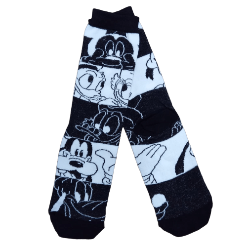 Medias 3/4 Mickey Mouse - Mickey y sus amigos blanco y negro