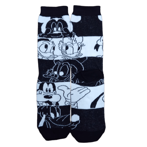 Medias 3/4 Mickey Mouse - Mickey y sus amigos blanco y negro