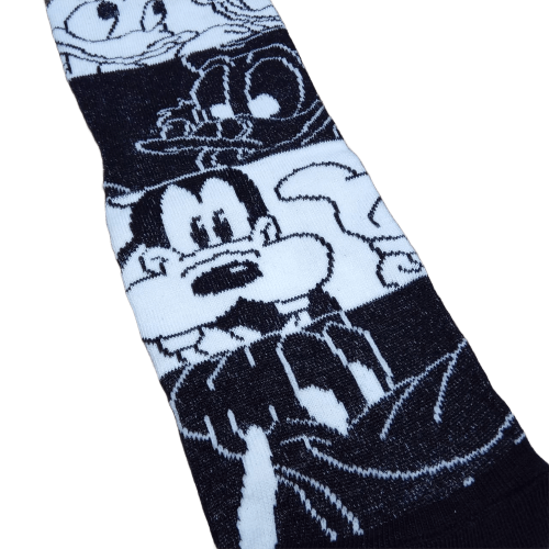 Medias 3/4 Mickey Mouse - Mickey y sus amigos blanco y negro