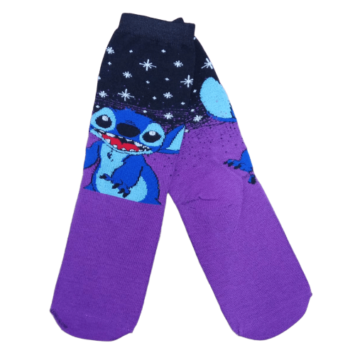 Medias 3/4 Lilo y Stitch - Stitch noche estrellada fondo violeta