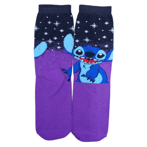 Medias 3/4 Lilo y Stitch - Stitch noche estrellada fondo violeta