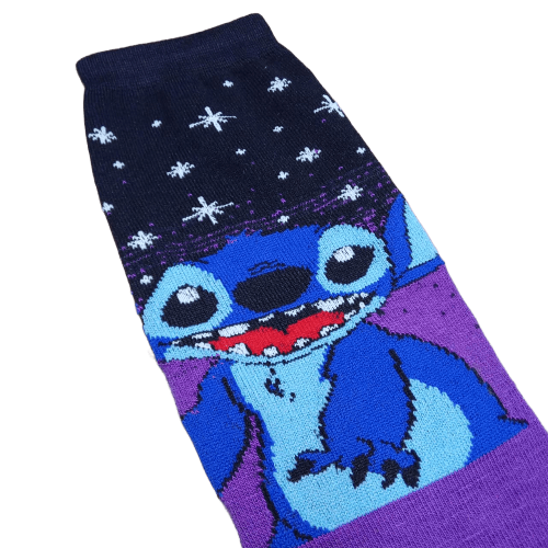 Medias 3/4 Lilo y Stitch - Stitch noche estrellada fondo violeta