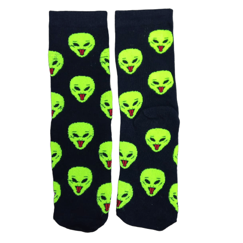 Medias 3/4 Alien caras sacando la lengua (fondo negro)