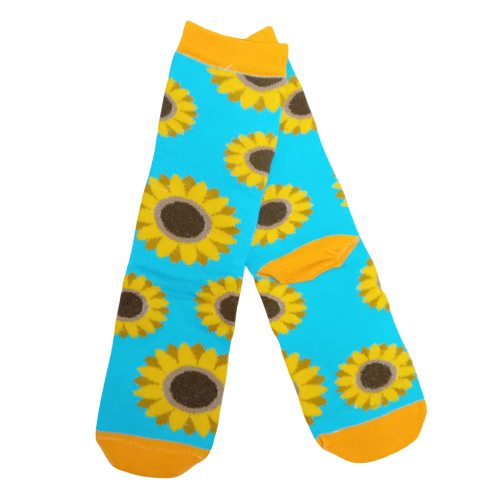 Medias 3/4 Girasoles fondo celeste