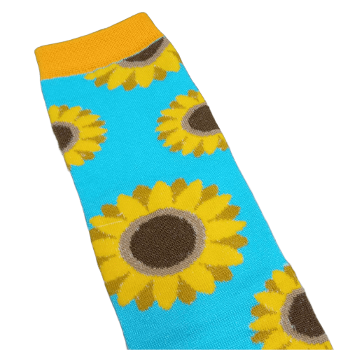Medias 3/4 Girasoles fondo celeste