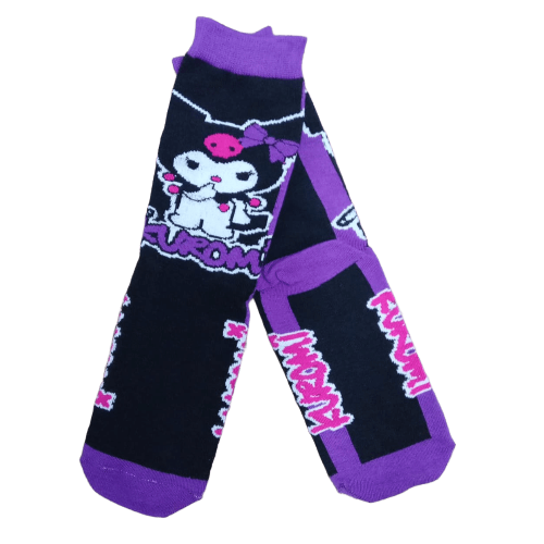 Medias 3/4 Sanrio - Kuromi fondo violeta y negro
