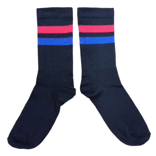 Medias 3/4 Puño - Negras líneas roja y azul