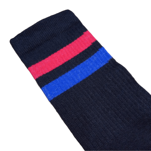 Medias 3/4 Puño - Negras líneas roja y azul