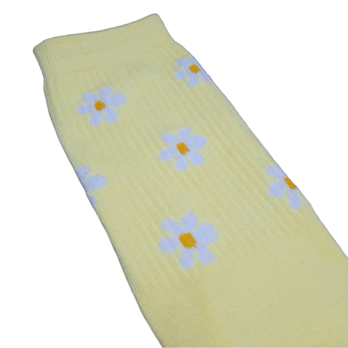 Medias 3/4 Puño - Margaritas fondo amarillo