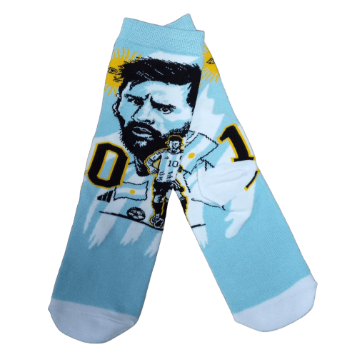Medias 3/4 Argentina - Messi fondo celeste y blanco con sol