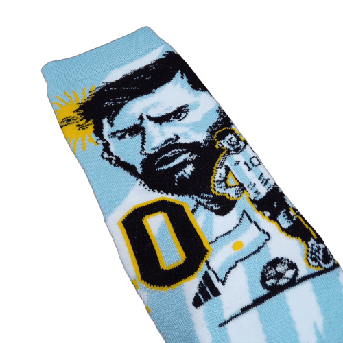 Medias 3/4 Argentina - Messi fondo celeste y blanco con sol