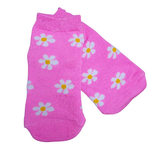 Medias soquete Margaritas fondo rosa