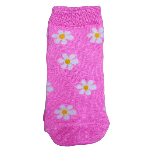Medias soquete Margaritas fondo rosa