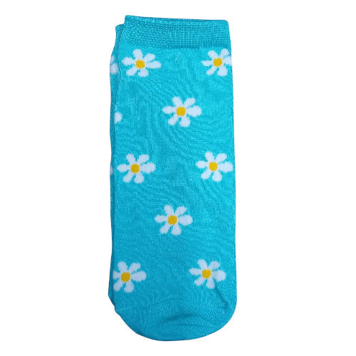 Medias soquete Margaritas fondo turquesa