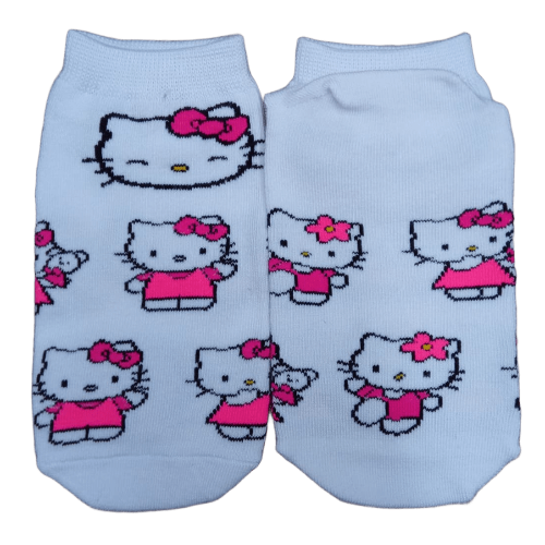 Medias soquete Sanrio - Hello Kitty Vestido Rosa (Fondo Blanco)