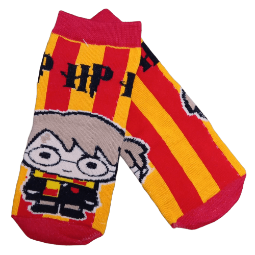 Medias soquete Harry Potter - Harry Chibi Gryffindor (fondo rayado)