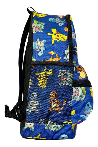 Mochila de Cordura Reforzada - Pokemon Personajes Iniciales (fondo Azul)