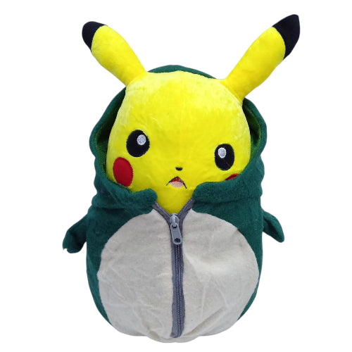 Peluche plush Pokemon - Pikachu sorprendido sleeping bag Snorlax 27CM - Oficial