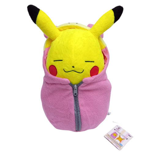 Peluche plush Pokemon - Pikachu dormido sleeping bag Slowpoke 27CM - Oficial