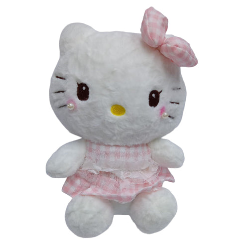 Peluche plush Sanrio - Hello Kitty perlitas vestido cuadrillé 22CM
