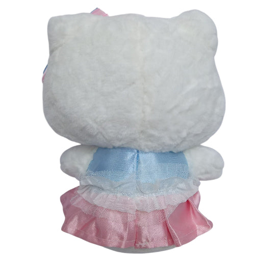 Peluche plush Sanrio - Hello Kitty perlitas vestido celeste y rosa 22CM