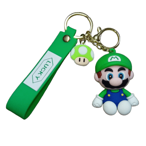 Llavero goma 3D Super Mario Bros - Luigi sentado