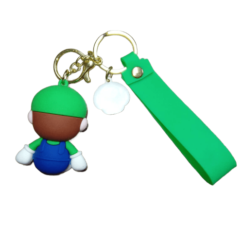 Llavero goma 3D Super Mario Bros - Luigi sentado