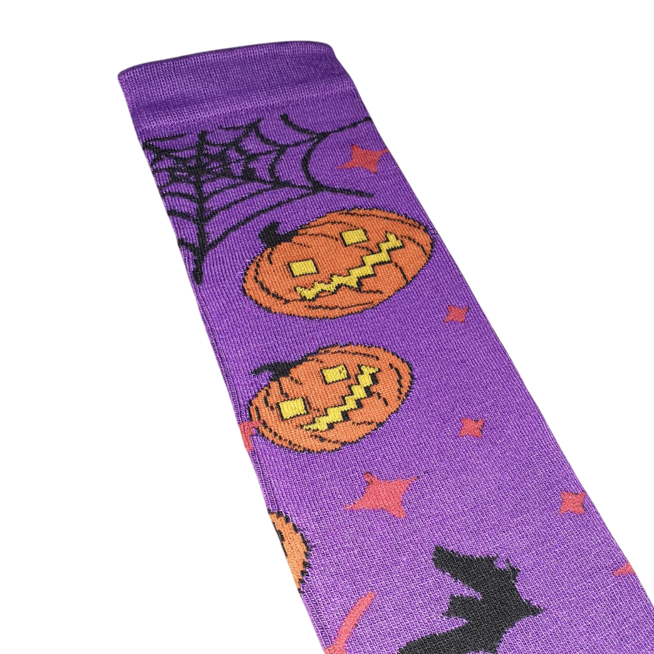 Medias bucaneras Halloween Calabazas Manos Fondo Violeta