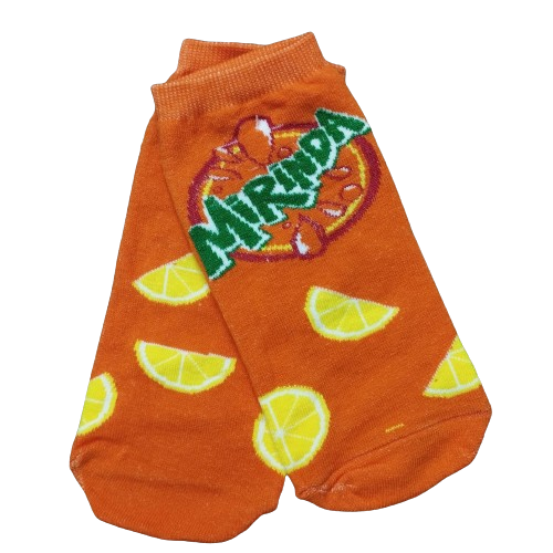 Medias Soquete Mirinda - Logo Naranja