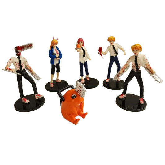 Figuras (Set x6) Chainsaw Man - Personajes con Pochita 8 a 12,5cm