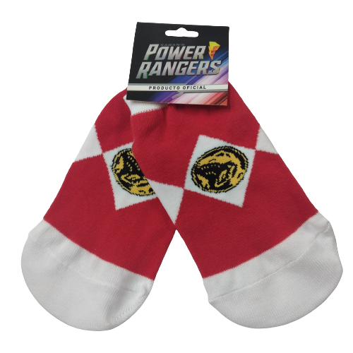 Medias soquete Power Rangers-Rojo