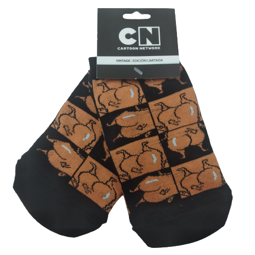 Medias soquete La Vaca y el Pollito-Rojo (cuadros)