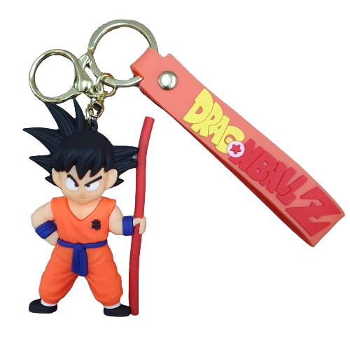 Llavero Goma 3D Dragon Ball Z - Goku con Báculo Mágico