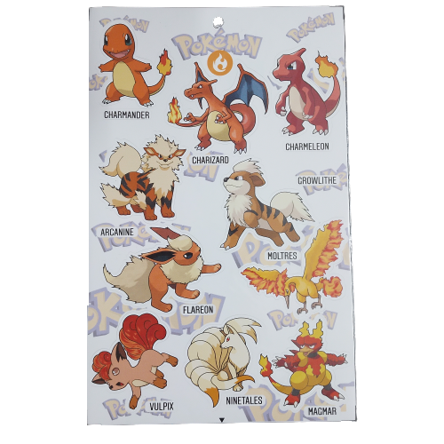 Stickers PVC Pokemon - Pokemon Fuego – Nidavellir Argentina