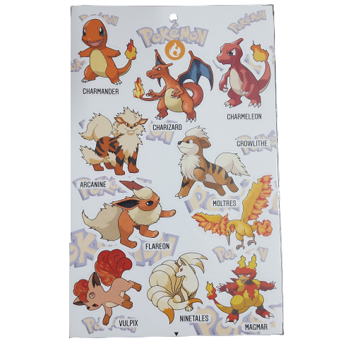 Stickers PVC Pokemon - Pokemon Fuego