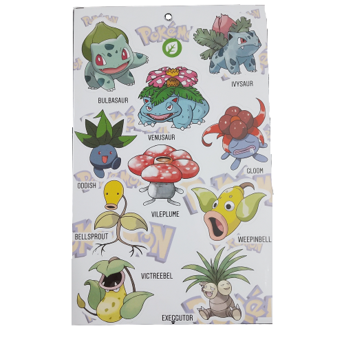 Stickers PVC Pokemon - Pokemon Planta