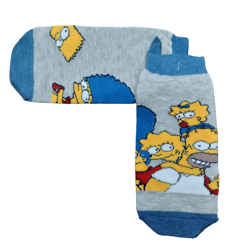 Medias soquete Los Simpsons (fondo gris)