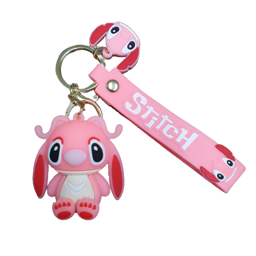 Llavero Goma 3D Lilo & Stitch Rosa