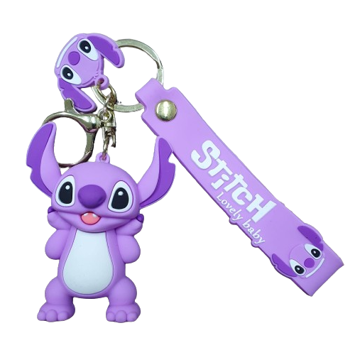 Llavero Goma 3D Lilo & Stitch - Stitch Adorando Violeta