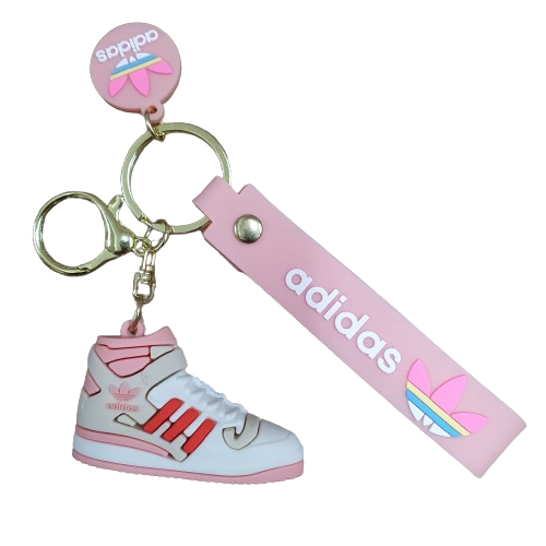 Llavero Goma 3D Zapatilla Adidas - Rosa con detalle Rojo