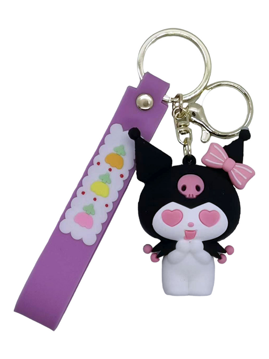 Llavero Goma 3D Sanrio Kuromi enamorada