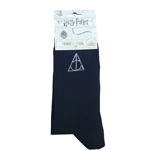 Medias 3/4 Puño Harry Potter - Negra con Reliquia de la Muerte Oficial