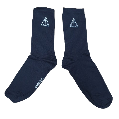 Medias 3/4 Puño Harry Potter - Negra con Reliquia de la Muerte Oficial