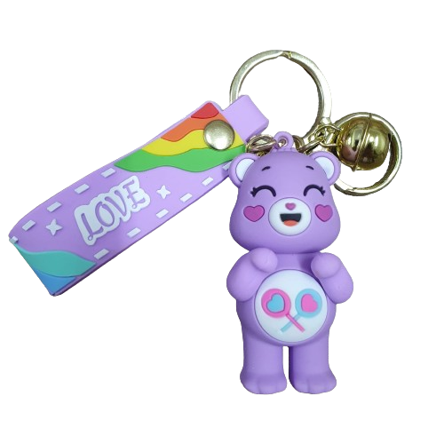 Llavero Goma 3D Oso Cariñosito - Generosita (Violeta)