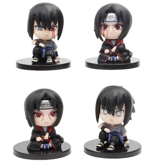 Figuras (Set x4) - Naruto - Sasuke & Itachi Uchiha