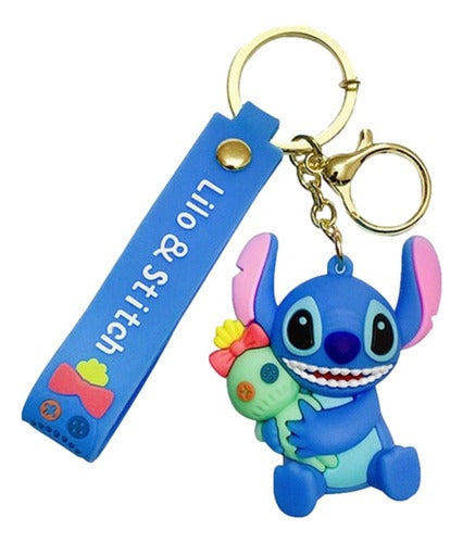 Llavero Goma 3D Stitch - Muñeco Scrump en brazos