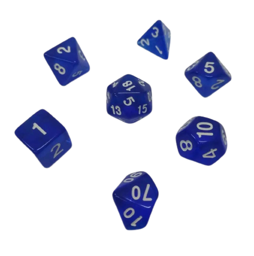 Pack x 7 Dados juego de rol - Azul