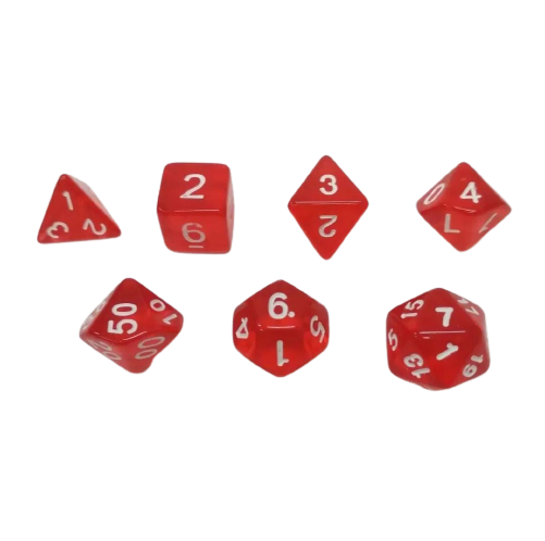 Pack x 7 Dados juego de rol - Rojo