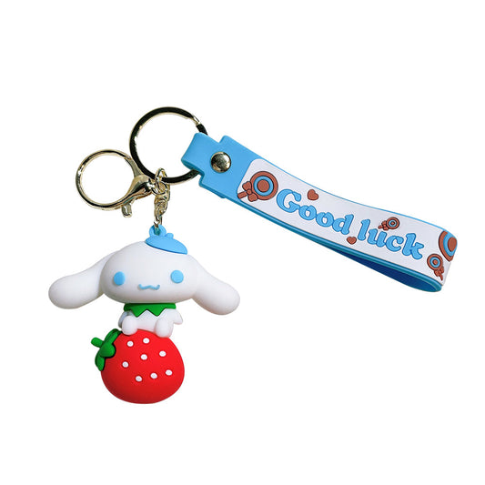 Llavero Goma 3D Sanrio Cinnamaroll frutilla