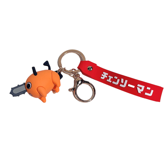 Llavero Goma 3D Chainsaw man Pochita (cinta roja)